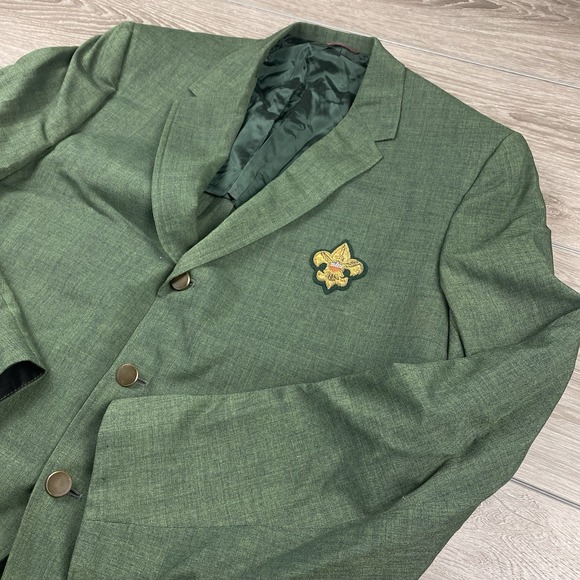 Boy Scouts America Hart Schaffner & Marx Mens Sport Coat Green 42R Read